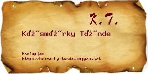 Késmárky Tünde névjegykártya